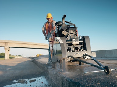 Large Concrete Road Slitting Machine With Images Construction Equipment Civil Construction Machine