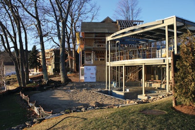 Phase II of Church Landing at the Inns & Spa at Mill Falls: Looking down the waterfront at the Lodges from Church Landing.