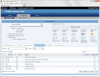 Correspondence Tab