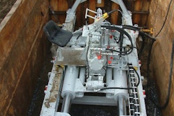 ICON Tunnel Systems supplied a Bohrtec BM 600LS pilot tube guided auger boring machine for the HDPE sewer pipe installation project.