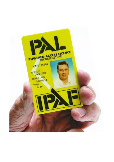 Upon completion of the IPAF eLearning module and hands-on training, trainees receive a PAL card, which serves as proof that the cardholder has been trained to operate powered access equipment safely and effectively.