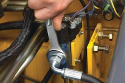 The proper connector tightened to the appropriate torque value helps prevent leaks.