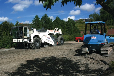 Parking lots pose a challenge for FDR projects because of the size of the work area versus the equipment size.