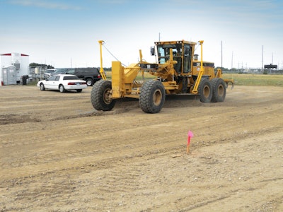 The ability to achieve the fine-grading results expected was based on the 3D digital site plan model Bergkamp built for the project. The site-work subcontractor completed the digital model using the Trimble software that guides the motor grader.