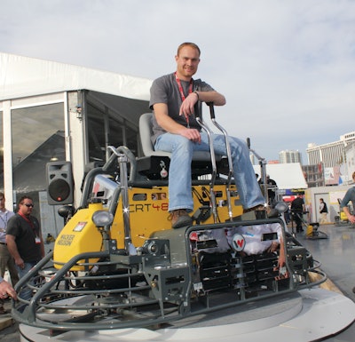 Darin Wiebe, Extreme Concrete, Inc., Linden, Alberta, Canada, is the winner of Wacker Neuson's 2012 Trowel Challenge.