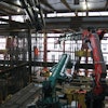 Once the steel rebar was distributed on each floor, the Fassi F800XP would hold the rebar in place for the concrete team.