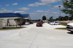 “At our Illinois location, we’ve installed concrete parking lots in some of the most severe weather conditions in the country,” says Len Swederski. Shown here is a fast food restaurant parking lot in Illinois.