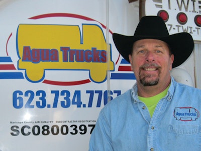 Scott Duscher, owner of Agua Trucks, initially began the company in 2006 operating water trucks used for dust control on construction sites.