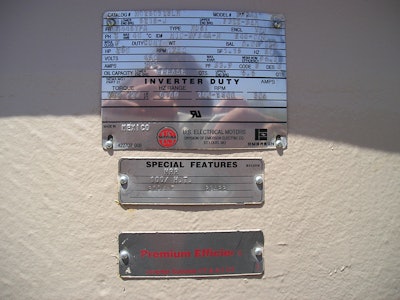 The motor name plate contains most of the essential information that will allow you to properly size a generator to run this motor.