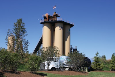 Gallagher's Joliet plant includes extensive landscaping between the road and the new plant.