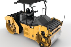 Caterpillar's CB54B tandem vibratory roller comes with 5-ft. 5-in. split or solid drums and a newly designed center-articulating hitch allows 6 degrees of oscillation.