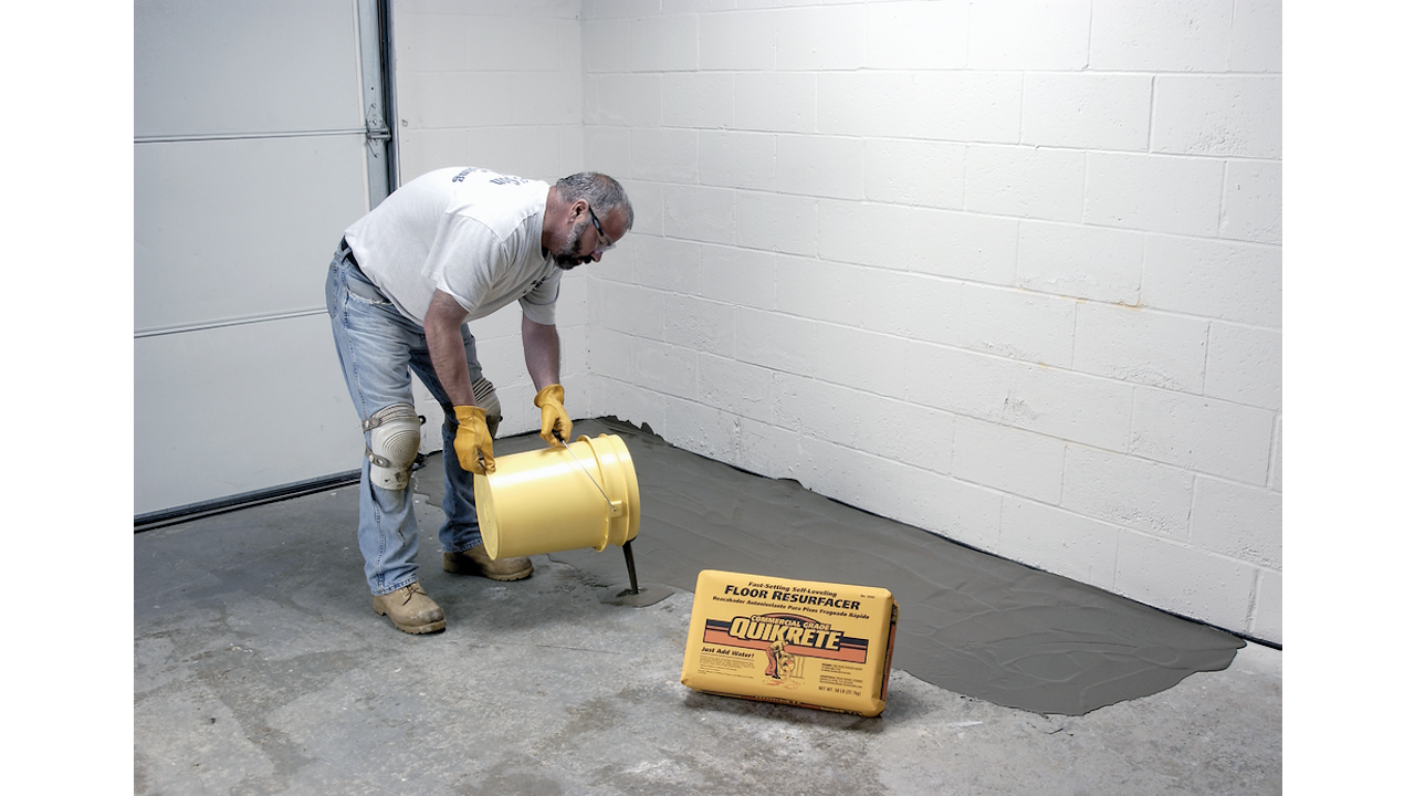 Repair Or Replace Your Concrete, How To Use Quikrete Fastset Gray Self Leveling Floor Resurfacer