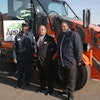 Pictured in front of one of the two Pelican CNG-fueled street sweepers are Gregory Harrelson, vehicle acquisition specialist, (left); Michael A. Carter, deputy director of public works (center); and Gerard Campbell, vehicle control officer (right), all with the District of Columbia.