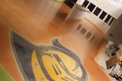 Custom Concrete Designs utilized a variety of colors from L.M. Scofield to create a vibrant color palette at High Five Yogurt stores in Florida.