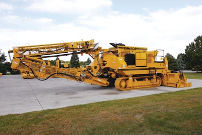 The GOMACO 9500 material-handling machine provides the functionality of multiple units in one.
