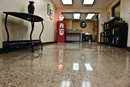 Exposing Aggregate On A Polished Concrete Floor For Construction Pros