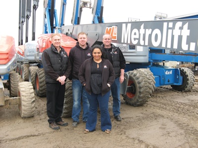 Shown above are, from left: Tony Moore, CFO; Nathan McDougall, safety director: Jacki Valdez, industrial sales manager; and Rick Dahl, owner and general manager.