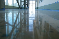 In order to achieve the desired polished concrete finish on this lobby floor, Concrete Flooring Solutions used CTS Cement Rapid Set TRU Self-Leveling product to bring an overpoured floor back to its specified recessed depth.