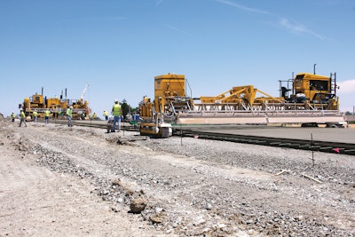 Shelly & Sands Inc. is paving Ohio's U.S. Route 24 with a GOMACO paving train, which includes a GHP-2800 with IDBI.