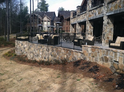 Foam-Control Geofoam was specified on the construction of this 2,760-square-foot terrace in order to accommodate a sloping landscape.