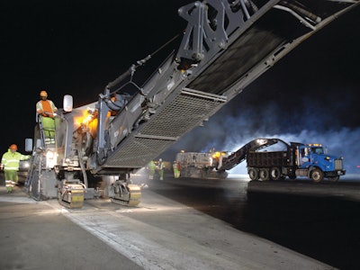Mark-Lang spent weeks removing aged asphalt from the main runway of Ronald Reagan Washington National Airport (DCA).