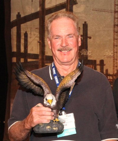 Joseph Poynter with the 2012 ABC Craft Professional of the Year award.