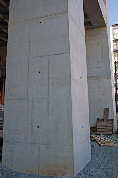 Morley Construction avoided heat of hydration issues on mass pours through careful planning and pre-construction testing.