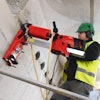 Hilti's aluminum drill stand is lighter than the traditional steel variety, making it easier for the operator to transport, which translates into getting the job done faster.