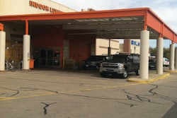 Contractors can park under the canopy at the pro services entrance for easy loading.