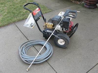 Shown here is the pressure washer Jenny rented to wash the siding of her house. The equipment performed well and was sized perfectly for her needs.