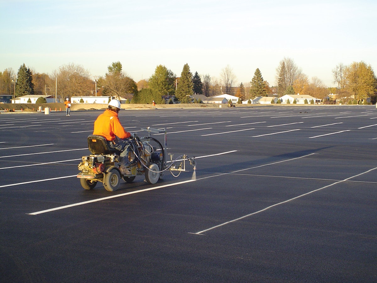 Parking lot striping, pavement marking, striping commercial parking