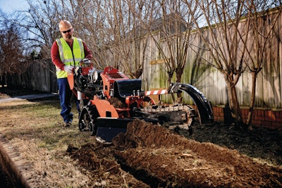 Attaching a crumber or trencher cleaner on the end of the boom can help ensure maximum trench depth is achieved.
