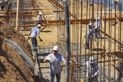 Ekedal Concrete pouring the foundation footings for the architectural finish walls on an Orange County project. 'The walls will have a board form finish, which requires a very involved and exact layout system for all window and door openings along with snap ties holes,' Ryan Ekedal says. 'All the lines and holes need to line up perfectly.'