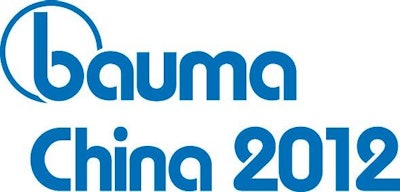bauma China will take place from November 27 to 30, 2012, in the Shanghai New International Expo Centre.