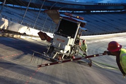Diamond grinding equipment in action on Concrete Pavement Restoration (CPR) work at Bristol Motor Speedway.