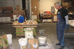 Buddy Rhodes with the products he utilizes on GFRC projects.