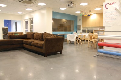 The finished basement floor was a charcoal gray color and polished to an 800 resin.
