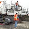 MCM used a a four-track S850 Guntert & Zimmerman slipform paver fitted with a Leica Geosystems stringless control package to place 298,000 square yards of concrete at the Dallas airport renovation project.