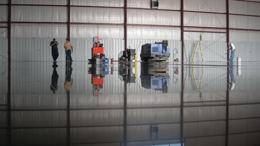 “The owner was looking for a durable and abrasion resistant flooring option that looked good,” says Syncon, Inc. President Ryan Klacking of an aviation company's choice for polished concrete for a new airplane hangar.
