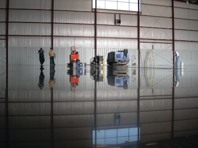 “The owner was looking for a durable and abrasion resistant flooring option that looked good,” says Syncon, Inc. President Ryan Klacking of an aviation company's choice for polished concrete for a new airplane hangar.