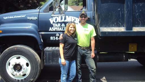 Angie and Glenn Vollmer, owners of Vollmer Tar & Chip, started their company chip sealing driveways in rural Pennsylvania and have expanded their services to offer paving.