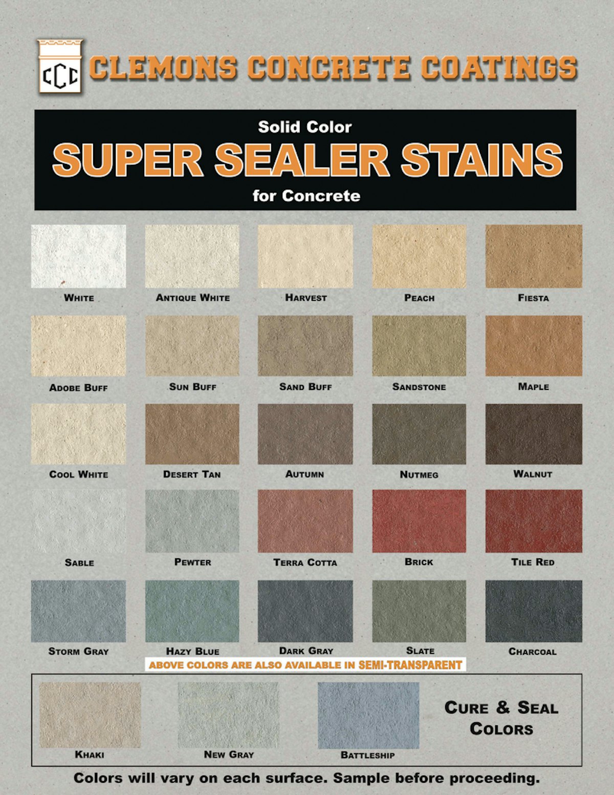 LowVOC Solid Sealer Stains From Clemons Concrete Coatings For