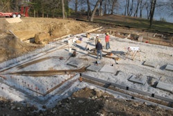 Footing work at Coello & Associate's award-winning concrete foundation.