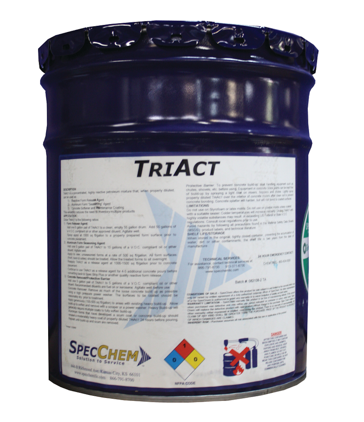 Tri Act Concrete Form Treatment Concentrate From SpecChem, LLC For