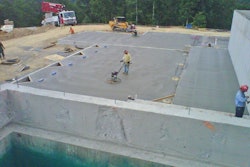 Finishing the foundation slab at the White Sulphur Springs project.