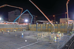 Sundt had to pour the concrete slabs at night because of lower temperatures and less traffic impacts.