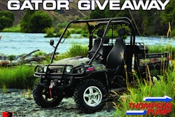 Thompson Pumps' Gator Giveaway Sweepstakes lets attendees at the company's upcoming events enter for the chance to win a John Deere Gator ATV.
