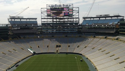 Construction in the south end zone includes adding approximately 6,700 open air seats and a new 240-foot-long scoreboard and video screen.