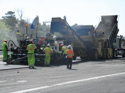 The first lifts of new asphalt were staggered and then the Millimeter GPS+ was used for joint-matching. Banks Construction saved an estimated $70,000 on milling and paving by using the automated grade control system on the project.