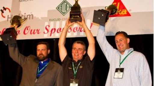 From left to right, the 2012 NRMCA Mixer Truck Driver Winners: Second place Chris Harrison, first place Trent Slavens and third place John Tesi.